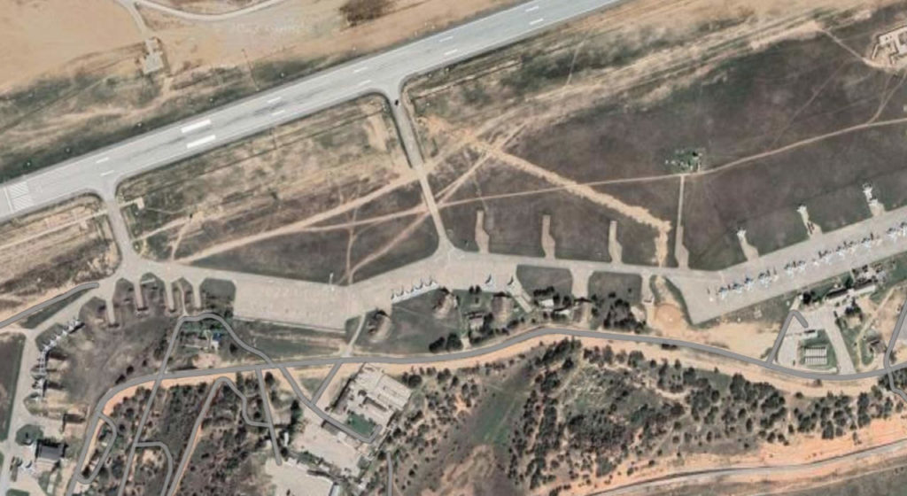Военный аэродром Бельбек. Спутниковый снимок