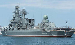 The Russian cruiser 'Moskva' is hit by the Ukrainian anti-ship complex 'Neptune'