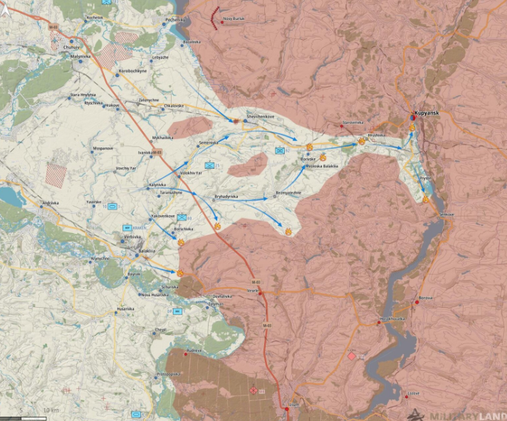 Kupyansk. Map and environment