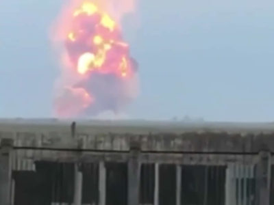 Explosions in the village of Mayskoye