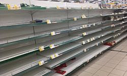 Empty store shelves in Moscow
