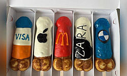Moscow coffee house released eclairs in the form of penises with glaze in the form of logos of brands that have left Russia