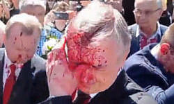 Russian Ambassador to Poland was doused with red liquid