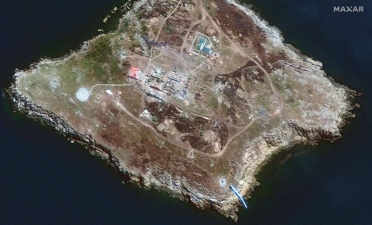 Satellite image of Snake Island